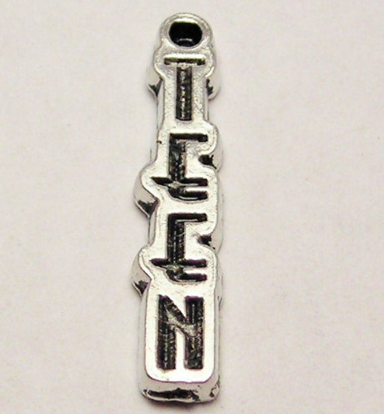 Teen Letters Going Down Genuine American Pewter Charm