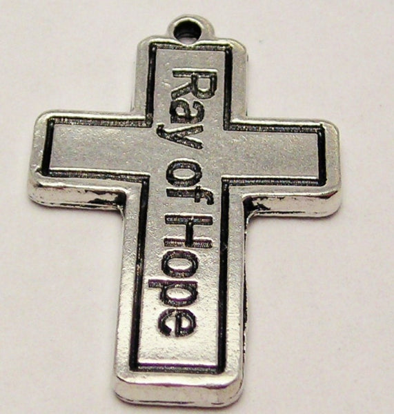 Cross Ray Of Hope Genuine American Pewter Charm