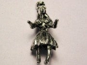 Hula Girl Genuine American Pewter Charm