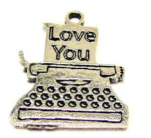 Typewriter With Love Letter Genuine American Pewter Charm