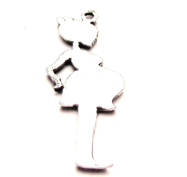 Pregnant Mama Genuine American Pewter Charm