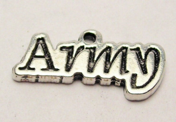 Army Stylized Genuine American Pewter Charm