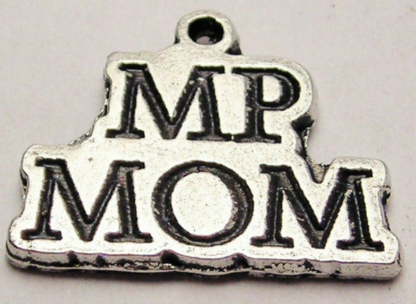 MP Mom Military Police Genuine American Pewter Charm