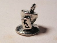 Mad Hatter Style Hat Genuine American Pewter Charm