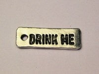 Drink Me Tab Genuine American Pewter Charm