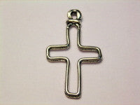 Wire Style Cross Genuine American Pewter Charm