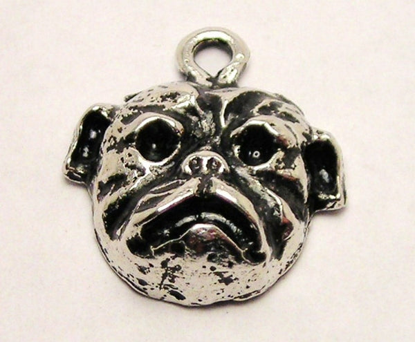 Bulldog Face Genuine American Pewter Charm