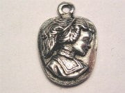 Girl Silhouette Genuine American Pewter Charm