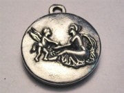 Mother And Child Fairies Genuine American Pewter Charm