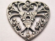 Spanish Heart Style 2 Genuine American Pewter Charm