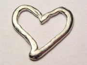 Large Floating Heart Genuine American Pewter Charm