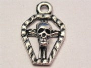 Open Coffin With Skull Genuine American Pewter Charm