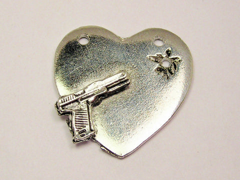 Shot Through The Heart Pendant Genuine American Pewter Charm