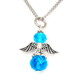 Birthstone Guardian Angel Charm Necklace