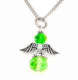 Birthstone Guardian Angel Charm Necklace