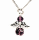 Birthstone Guardian Angel Charm Necklace