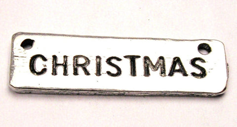 Christmas 2 Holes Genuine American Pewter Charm