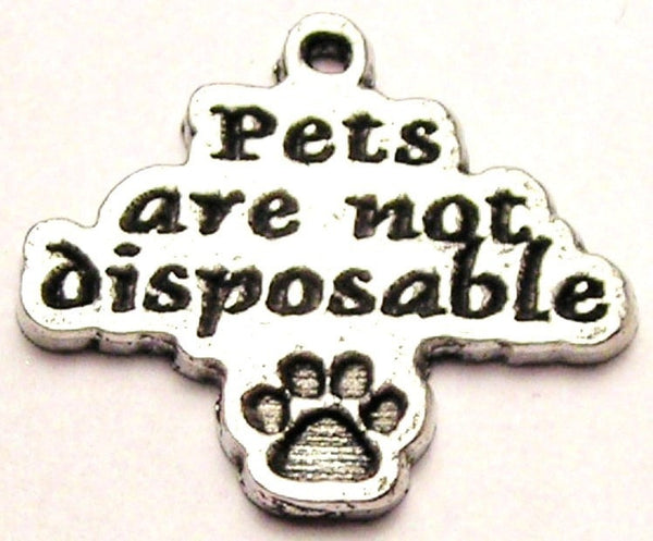 Pets Are Not Disposable Genuine American Pewter Charm