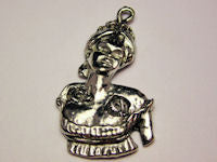 Robotic Victorian Girl Pendant With Gears Genuine American Pewter Charm