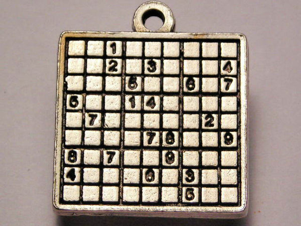 Sudoku Genuine American Pewter Charm