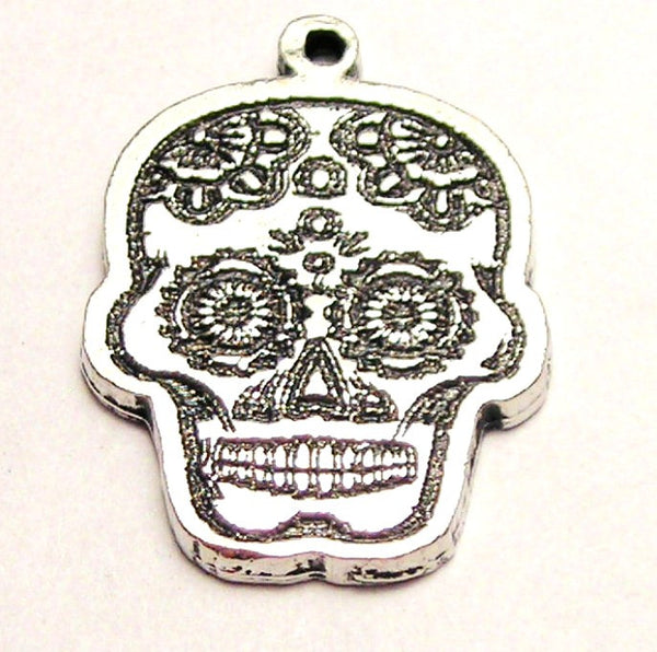 Sugar Skull Genuine American Pewter Charm