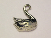 Swan Hangs By Head Genuine American Pewter Charm