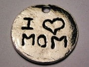 I Heart Mom Genuine American Pewter Charm