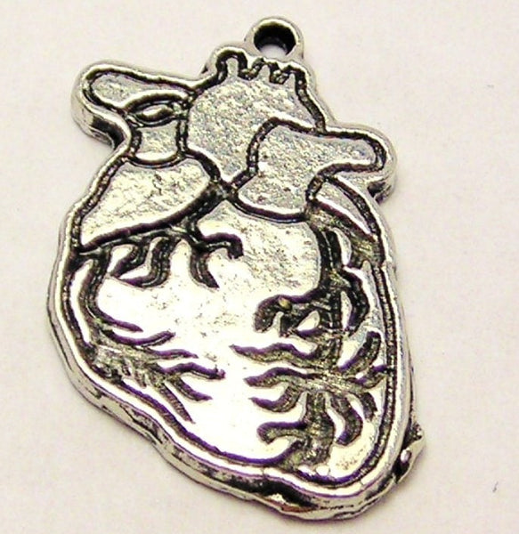 Human Heart With Veins Genuine American Pewter Charm