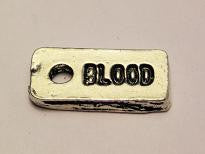 Small Blood In Print Genuine American Pewter Charm