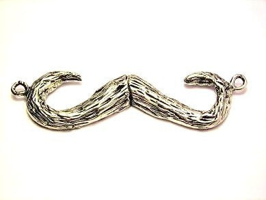 Mustache Statement Pendant Huge Genuine American Pewter Charm