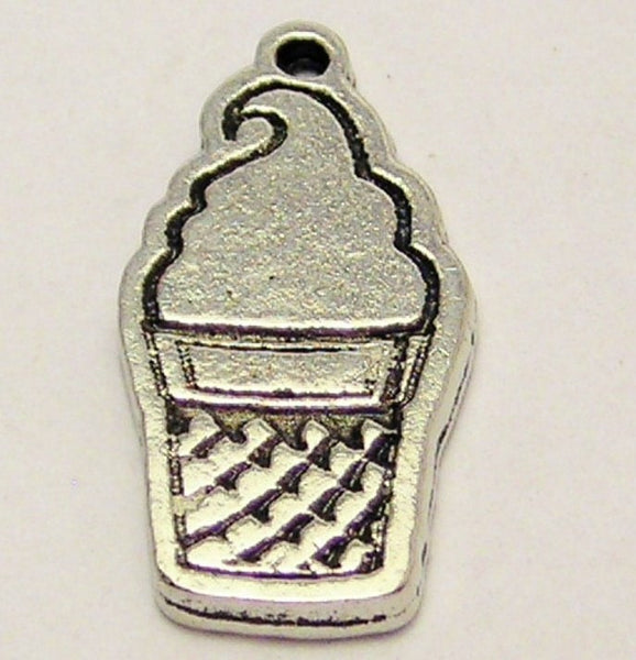 Ice Cream Cone Genuine American Pewter Charm