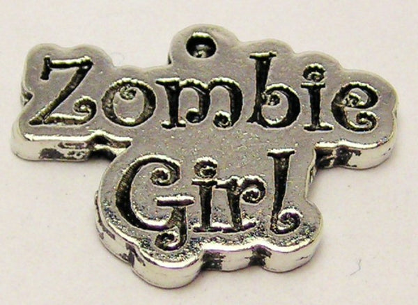 Zombie Girl Genuine American Pewter Charm