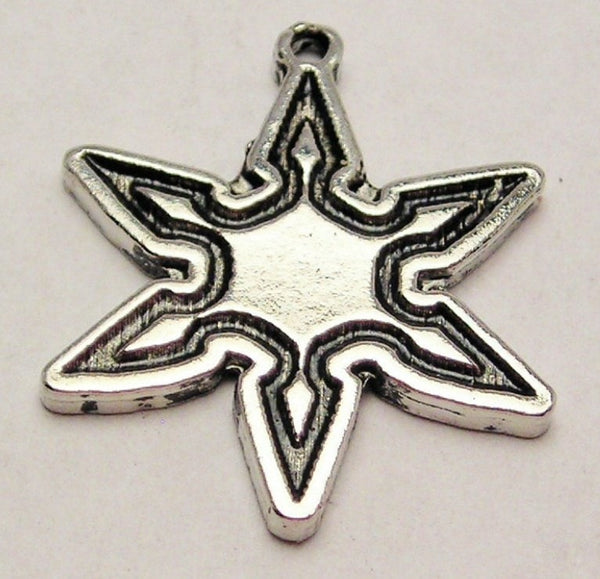 Ninja Chinese Throwing Star Genuine American Pewter Charm