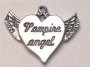 Vampire Angel Heart Genuine American Pewter Charm