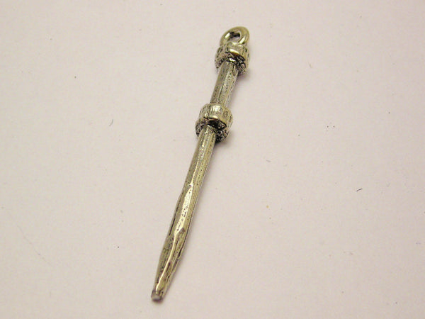 Wizard Magic Wand Genuine American Pewter Charm