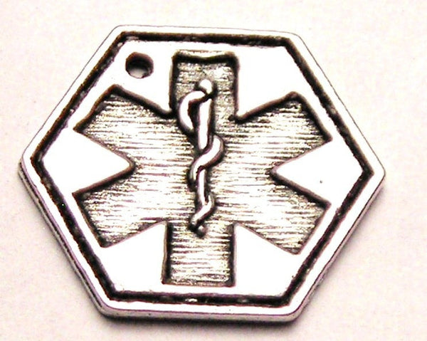 Medical Id Blank Back Genuine American Pewter Charm