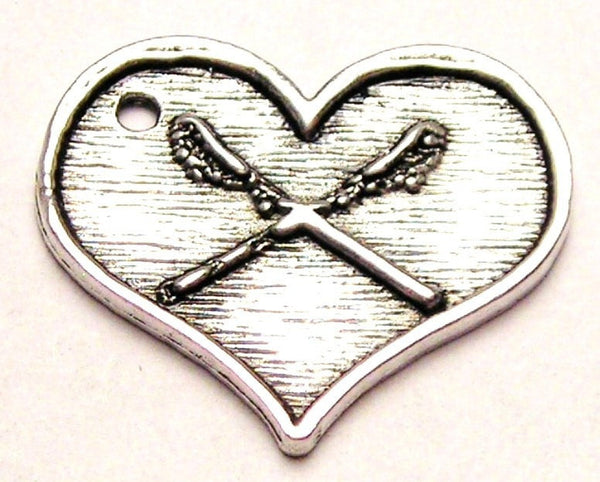 Lacrosse In Your Heart Genuine American Pewter Charm