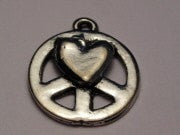 Peace Love Genuine American Pewter Charm