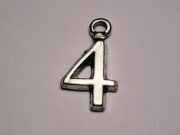 Number Four Genuine American Pewter Charm