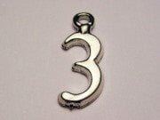 Number Three Genuine American Pewter Charm