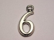 Number Six Genuine American Pewter Charm