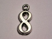 Number Eight Genuine American Pewter Charm