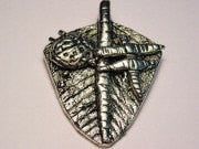 Large Leaf Dragonfly Ladybug Pendant Genuine American Pewter Charm