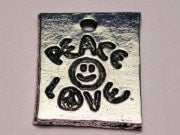 Peace Love Happy Face Genuine American Pewter Charm