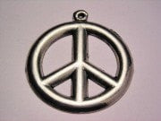 Huge Peace Pendant Genuine American Pewter Charm