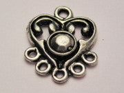 Small Heart Chandelier Genuine American Pewter Charm