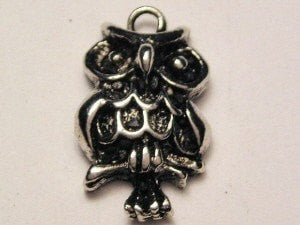 Owl Style 2 Genuine American Pewter Charm