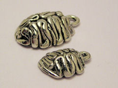 Small Brain Genuine American Pewter Charm