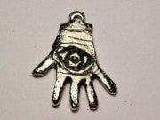 Eye In Hand Genuine American Pewter Charm