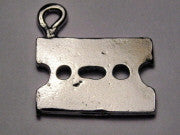 Razor Blade Genuine American Pewter Charm